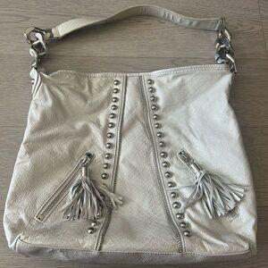 Betsey Johnson Hobo Bag Tassle Silverhardware